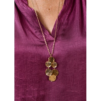 Collier doré martelé LA FEE MARABOUTEE