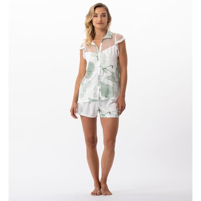 Pyjama short motif végétal en 100% viscose GINKGO 700 LE CHAT