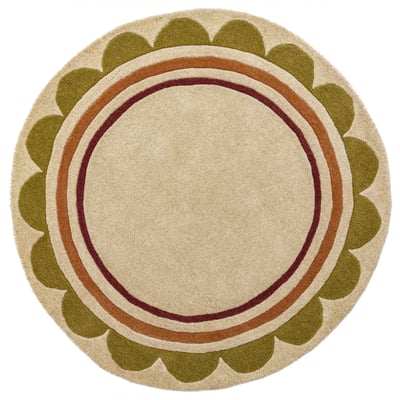 Tapis en laine rond à bordure festonné LOIS SCALLOP FLAIR RUGS