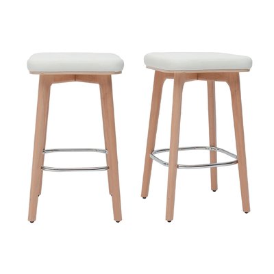 Tabourets de bar vintage en bois (lot de 2) GRAMMA MILIBOO