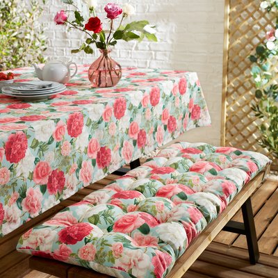 Rose Garden Cotton Outdoor Bench Pad RHS