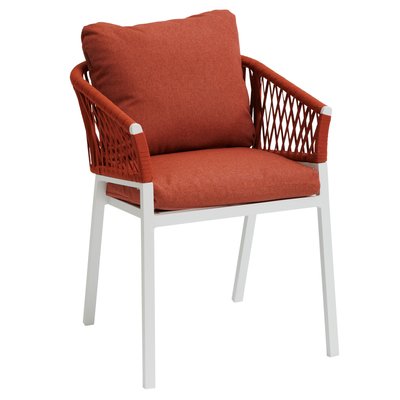 Chaise de jardin aluminium et tissu couleur brique (lot de 2) GRENADE PIER IMPORT