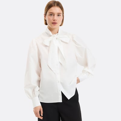 Camisa de lazo, de algodón, manga larga LA REDOUTE COLLECTIONS