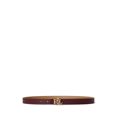 Ceinture fine réversible en cuir grainé LAUREN RALPH LAUREN