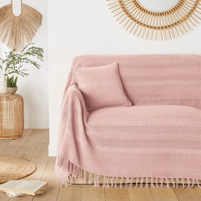Plaid artisanal frangé coton, Nedo LA REDOUTE INTERIEURS