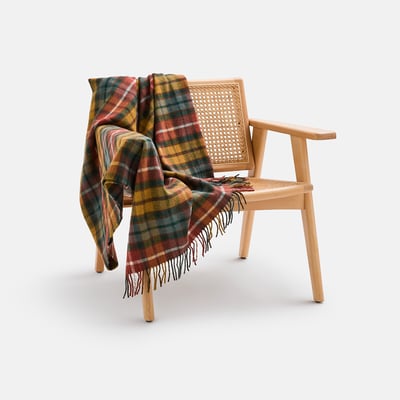 Manta escocesa estilo tartán, con flecos, ESTRIA LA REDOUTE INTERIEURS
