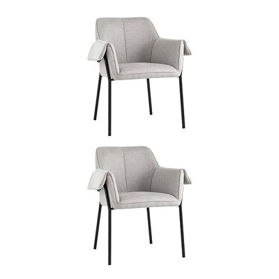Комплект из двух стульев из рогожки и металла SO'HOME