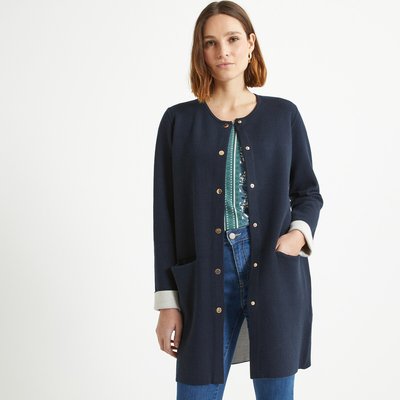 Long gilet bleu marine femme La Redoute