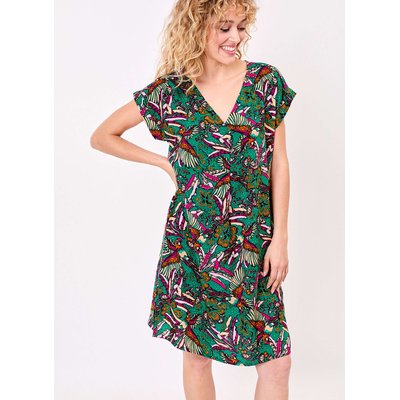Robe fluide imprimée col V TATU LA FIANCÉE
