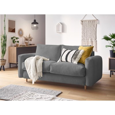 Canapé droit convertible 3 places en tissu chiné couchage 160x200 cm, COCOONE BOBOCHIC
