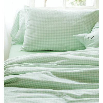 Housse de couette 1 personne en percale de coton bio, VICHY KADOLIS