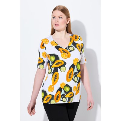 T-shirt au tombé fluide, motif papayes ULLA POPKEN