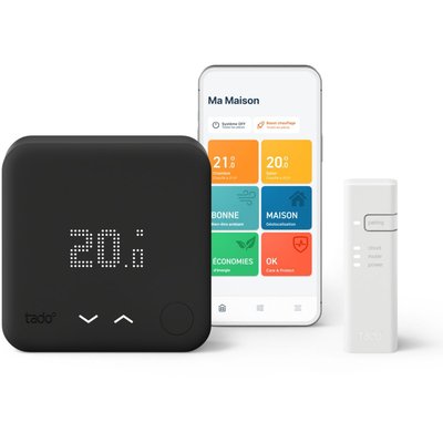 Thermostat connecté connecté Filaire Kit V3+ Noir TADO