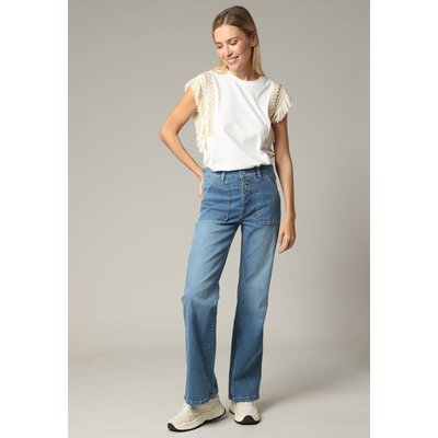 Jean flare en denim bleu avec braguette à fermeture à glissière RIO DEELUXE