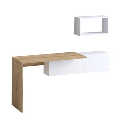 Bureau design asymétrique avec rangement mural TULUM TOILINUX