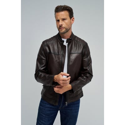BLOUSON BIKER EN CUIR SALSA JEANS
