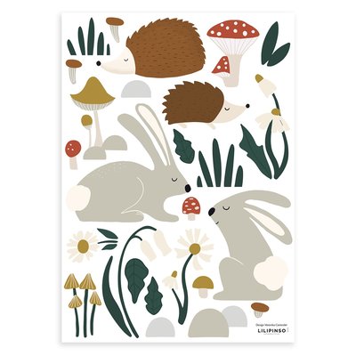 Stickers muraux animaux de la forêt FOREST HAPPINESS LILIPINSO