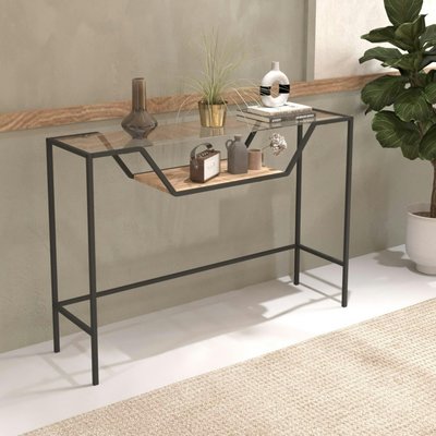 Console d'entrée design - métal noir & verre TULUM PIER IMPORT