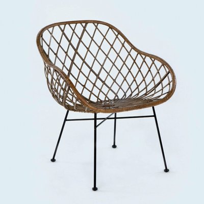 Chaise en osier et métal, vintage Aimayr RECOLLECTION