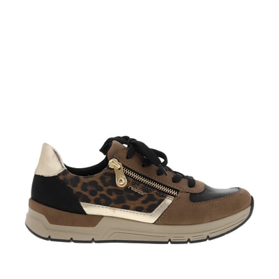 Baskets running noires avec semelle à talon plat et fils brillants incrustés RIEKER