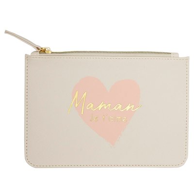 Pochette zippée MAMAN JE T'AIME DRAEGER PARIS