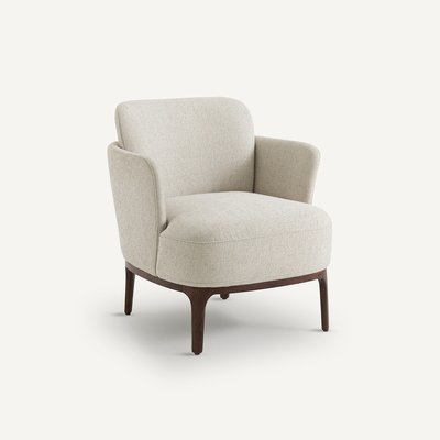 Fauteuil en noyer et tissu texturé, Jabote AM.PM