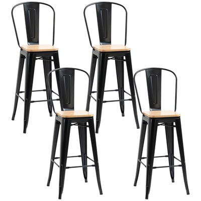 Tabouret de bar Métal Noir HOMCOM