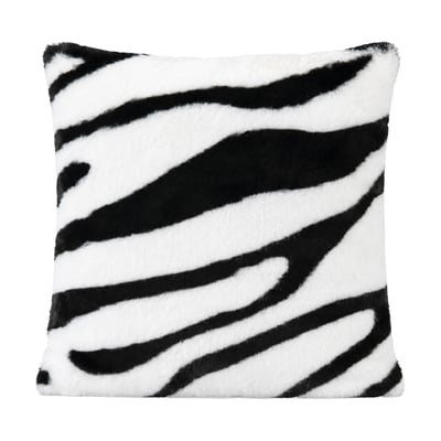 Coussin garni à motif zèbre avec dos en velours - QABANE HOME MAISON