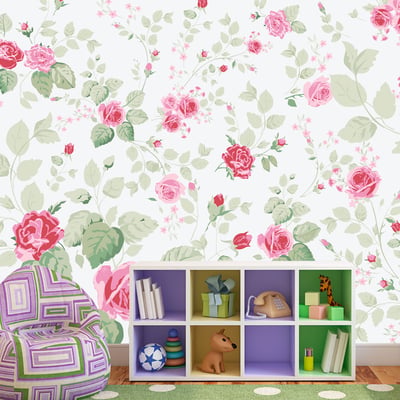 Papier peint intissé panoramique Vintage et Retro Rosy pleasures EDEN