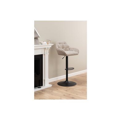 Tabourets de bar en tissu pied tulipe métal noir (lot de 2) - BROOK HELLIN, DEPUIS 1862