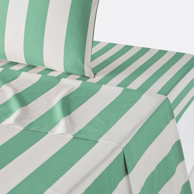 Drap plat en coton, Hendaye vert LA REDOUTE INTERIEURS