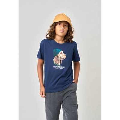 T-shirt garçon en 100% coton jersey imprimé chien stylisé  DOOD DEELUXE