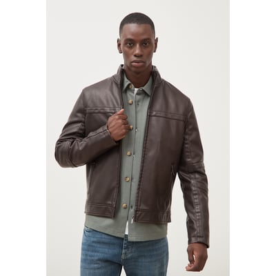 Blouson cintré similicuir col montant BONOBO