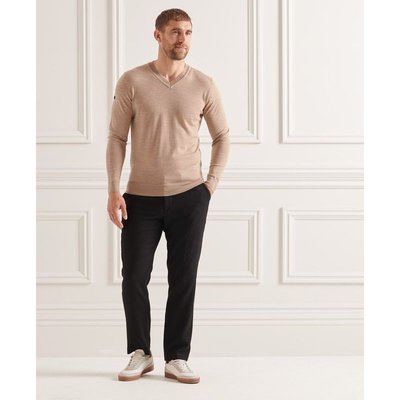 Pull col v marron homme La Redoute