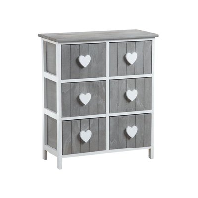 Commode 6 tiroirs avec coeurs AUBRY GASPARD