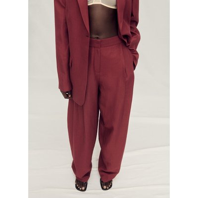 Pantalon de costume wideleg lin mélangé MANGO