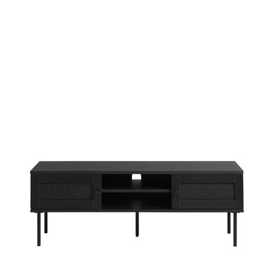 Meuble TV 2 portes 2 niches en bois et métal L120cm- RINTO DRAWER