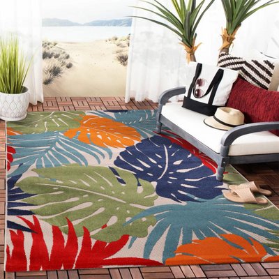 Tapis extérieur tissé kilim rectangle CHIMEKI UN AMOUR DE TAPIS