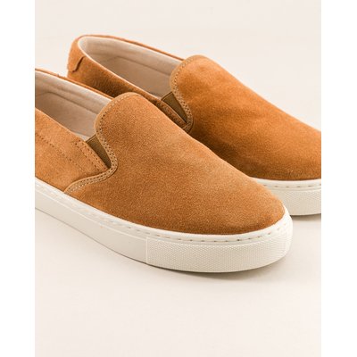 Basket slip-on mixte cuir suède camel ELLIS ANGARDE