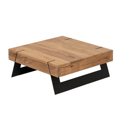 Table basse carrée en bois d'acacia et métal  CASSIUS MADE IN MEUBLES 