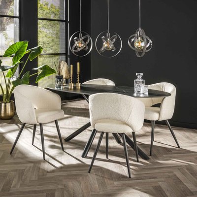 Table en céramique noire ovale 180 cm GALWAY PIER IMPORT