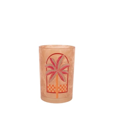 Photophore palmier en verre ,  18cm KERSTEN