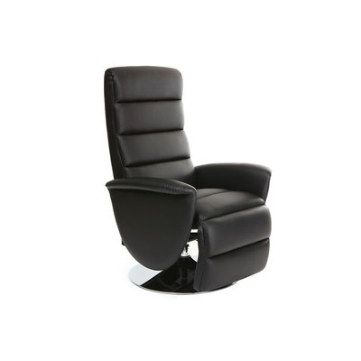 Fauteuil pivotant relax manuel en tissu chenille beige NELSON MILIBOO