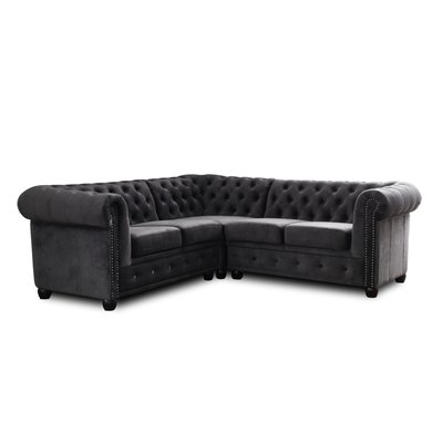 Canapé d'Angle réversible en Velours 5 places - WILLIAM LISA DESIGN