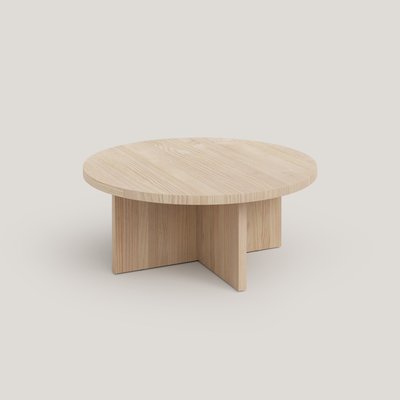Table basse ronde en pin massif non verni TURQUETA NAAN FURNITURE