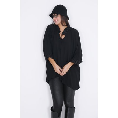 Blouse unie avec encolure paillette JEAN-MARC PHILIPPE