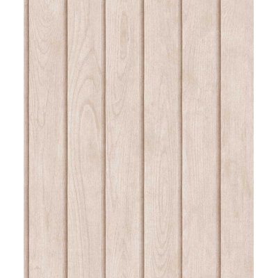 Papier peint lambris bois vertical beige rosé clair HEXOA