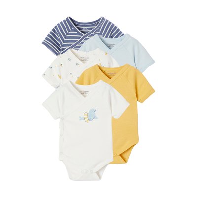 Lot de 5 bodies naissance manches courtes VERTBAUDET