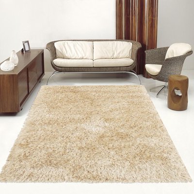 Tapis longs poils shaggy fait main motif uni MELANGE UN AMOUR DE TAPIS