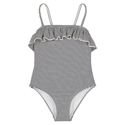 Maillot de bain 1 pièce rayé et à volant LA REDOUTE COLLECTIONS